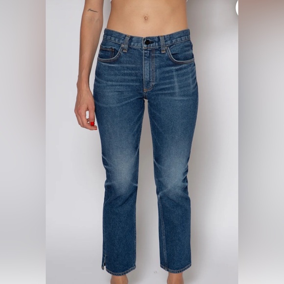 ASKK NY Mid Rise Straight with side slit hem Jeans In Resin Sz 27 NWT MSRP $210 - Picture 2 of 11
